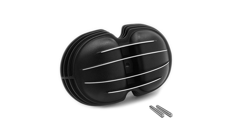 BMW R 100 Model Valve cover, black with polished ribs, 4 ribs