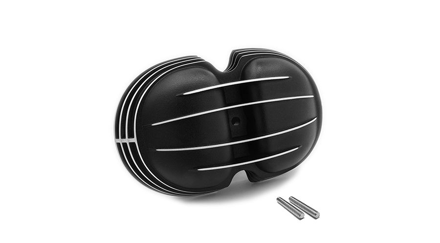 BMW R 100 Model Valve cover, black with polished ribs and edges, 4 ribs