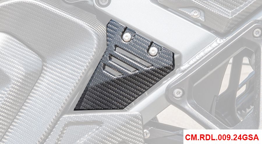 BMW R1300GS & Adventure カーボンフレームトライアングルカバー, 前面